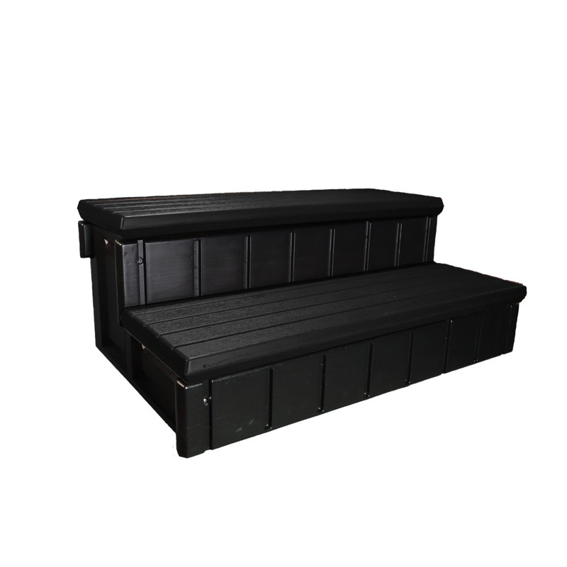 Confer Plastics 36" Storage Spa Steps Espresso, Black