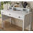 Modern Make-Up Table with Wall Mount Option, White & Wood Finish, 47.2 x 38.5 x 23.2 inches | 100% Melamine Coated Particle Board, 0.7 inch Thickness | Stylish MDF Profile Legs, Metal Handles, Ample Shelf Space