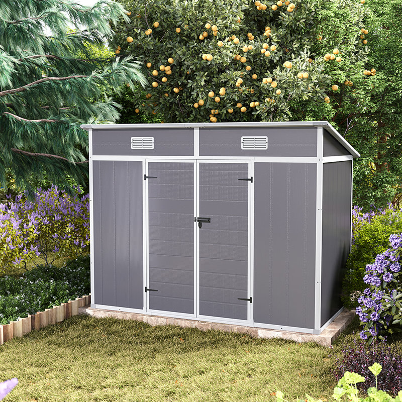 8 ft W x 4  ft D  Plastic Storage Shed