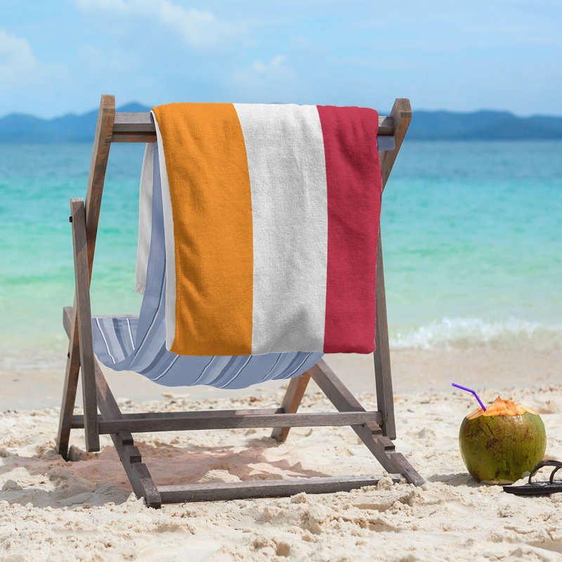 Beach Towel, Light Gray/Orange/Red