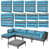 Cyan Navy Olive Striped