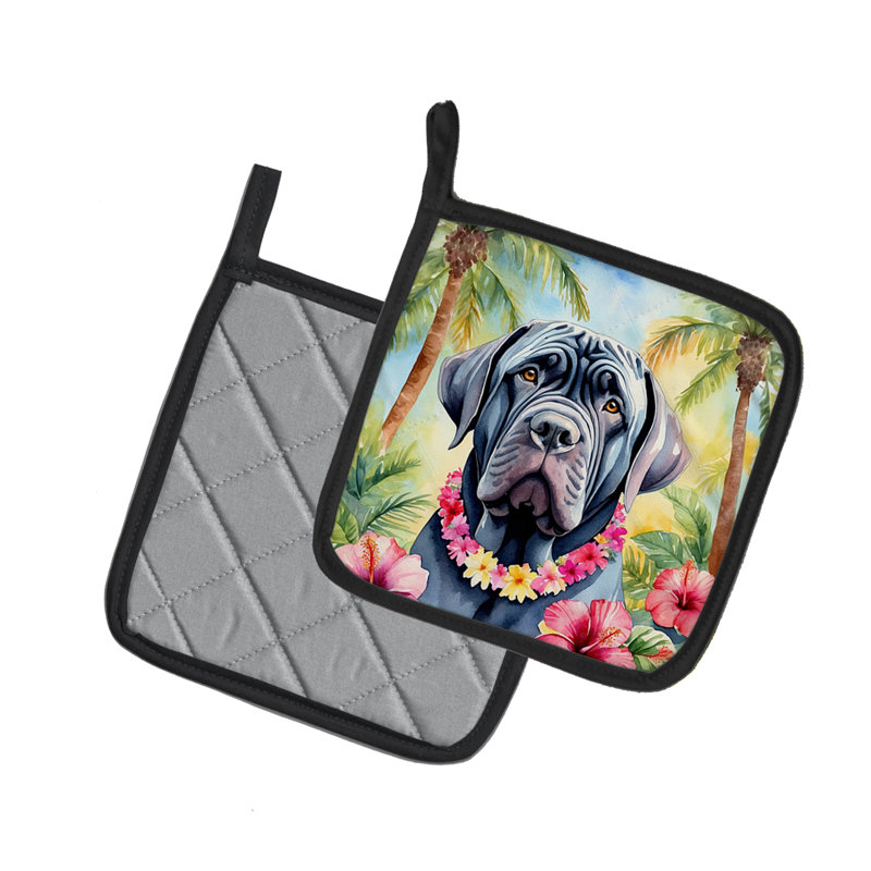 Caroline's Treasures Luau Party Floral Polyester Potholder Set