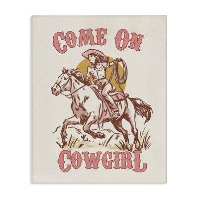  «Pastel Come On Cowgirl», art mural sur toile par Victoria Barnes