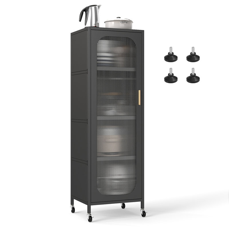 141cm Kitchen Pantry, Black