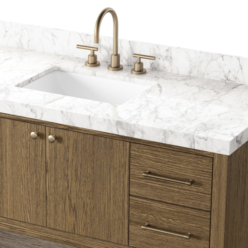 Anthem Single Wide Vanity-Carrara Marble, Brown