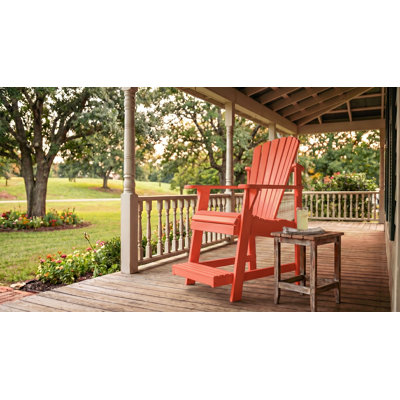 Weathercraft Elevated Adirondack Balcony Pub Chair with Built-In Footrest, Solid Wood Pressure-Treated Pine, 15 Sherwin-Williams Finish Options, Made in USA