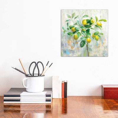 Lemon Branch 1 Piece Wrapped Canvas Painting