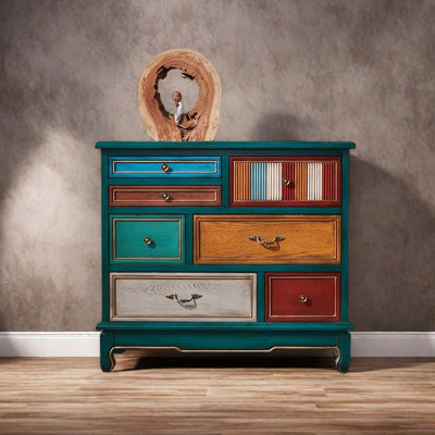 American country style wooden drawer accent chest