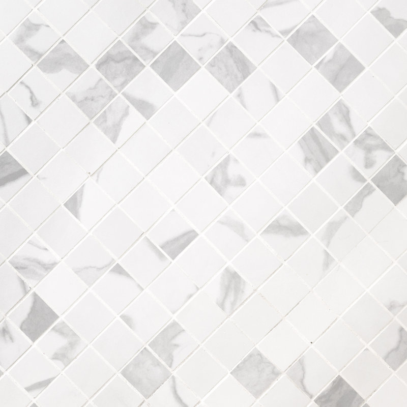 Carreau de mosaïque de plancher et de mur en porcelaine mate 12 po x 12 po Ardena Silva