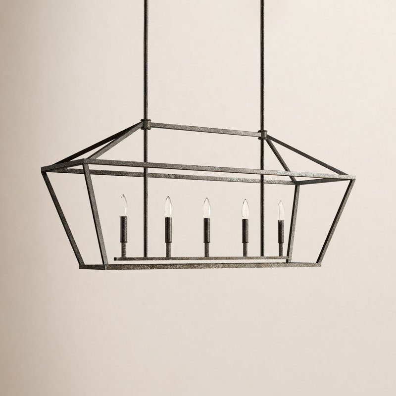 Glenhaven 5 - Light Kitchen Island Pendant, Antique Silver