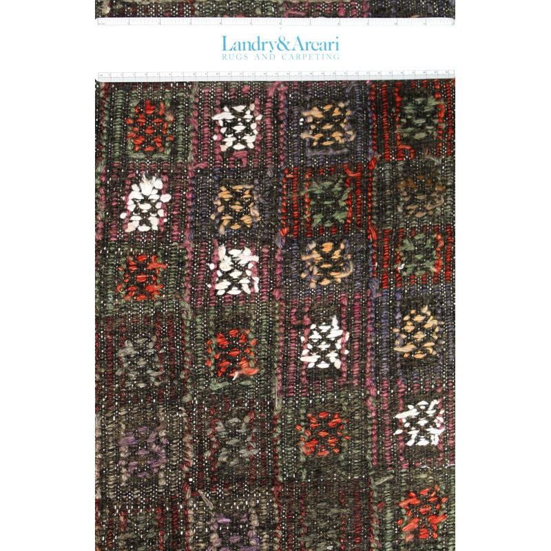 Tapis unique brun / framboise / vert forêt 4 pi x 10 pi Jijim