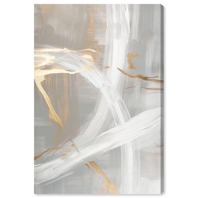 Silvered Spirals II Canvas Elegant Gold Abstract by Art Remedy