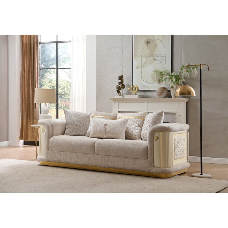 Valencia Gold Accent Luxe Sofa