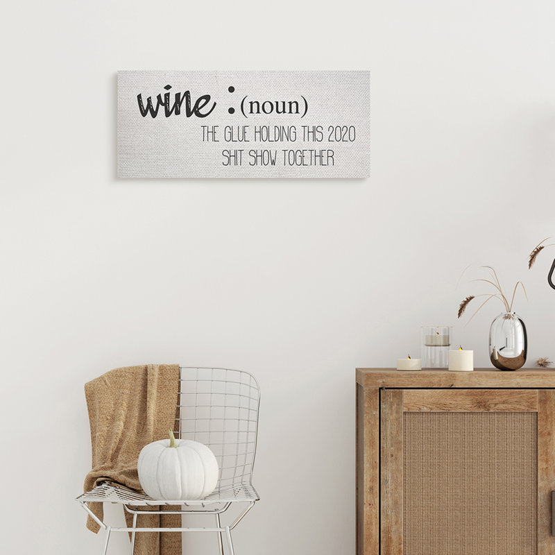 Vin définition humoristique «Wine», Toile tendue, H 10 po x l 24 po x P 1,5 po