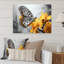 Décoration murale en métal jaune et gris avec papillon Haven II-997349855