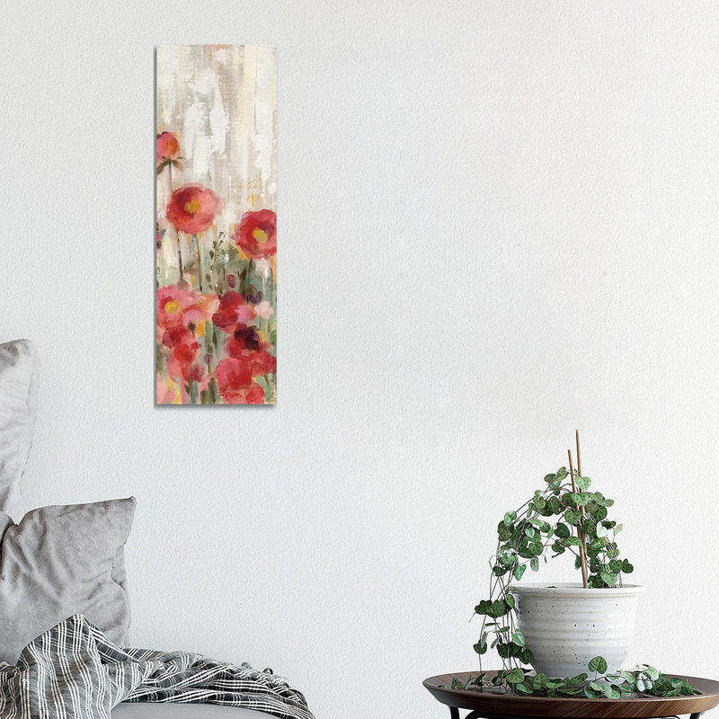 Sprinkled Flowers Panel I 1 Piece Wrapped Canvas Panoramic Painting, 30.48 cm H x 91.44 cm W x 1.91 cm D