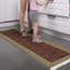 Tapis brun / doré lavable à la machine infroissable à bordure plate pour salon, couloir-1472773546