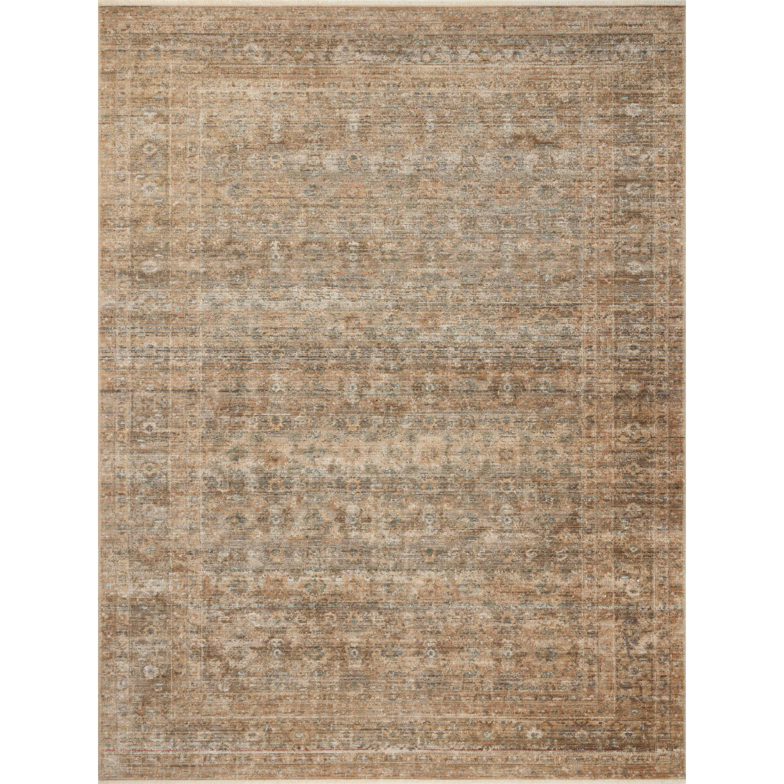 Amber Lewis x Loloi Molly Gold / Blue Area Rug, Rectangle 11'6" x 15'6"