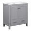 Meuble-lavabo 30 po gris, en bois massif, avec lavabo simple, 2 portes et 1 tiroir avec lavabo. Portes à fermeture en douceur grise. 2 portes et 1 rangement. Fabrication en bois, design élégant-1194748464-1194748431