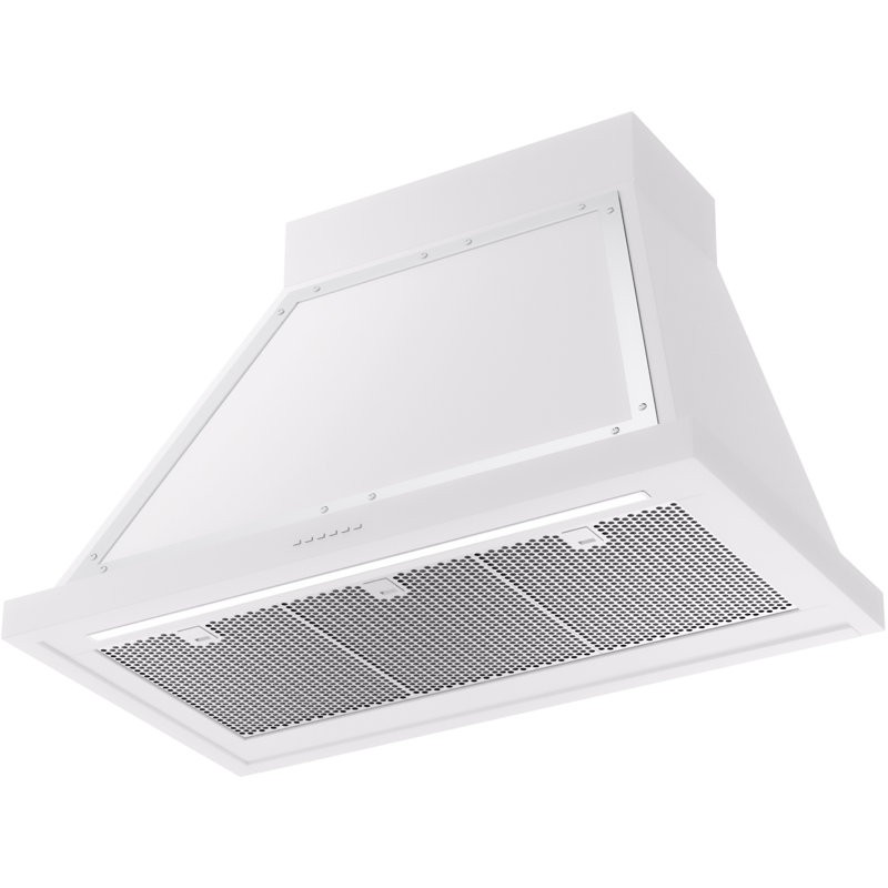 ILVE 36" Nostalgie II Noblesse 600 CFM Ducted Wall Mount Range Hood, White/Chrome