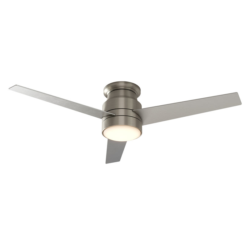 Ventilateur de plafond encastré 3 pales 52 "avec lumières DEL et télécommande Doras, Nickel