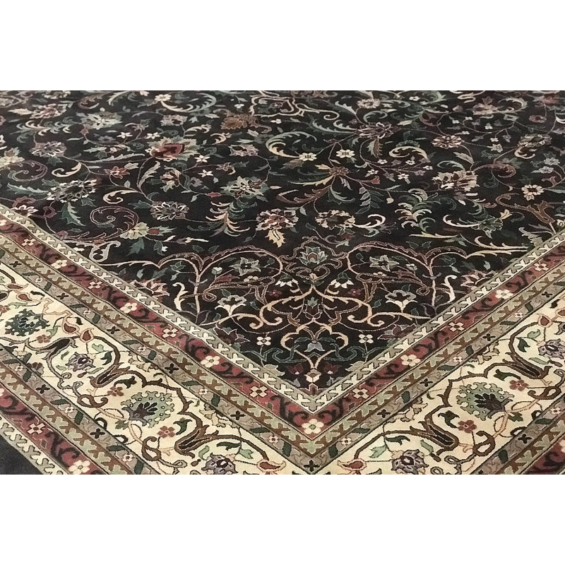 Hand-Knotted High-Quality Brown and Beige Area Rug