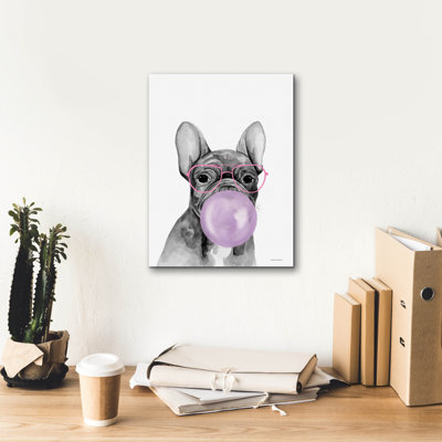  «Bubble Gum Puppy» par Rachel Nieman, art mural sur toile, 12 po x 16 po