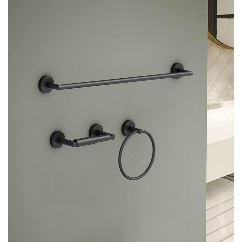 3 - Piece Bathroom Hardware Set, Matte Black