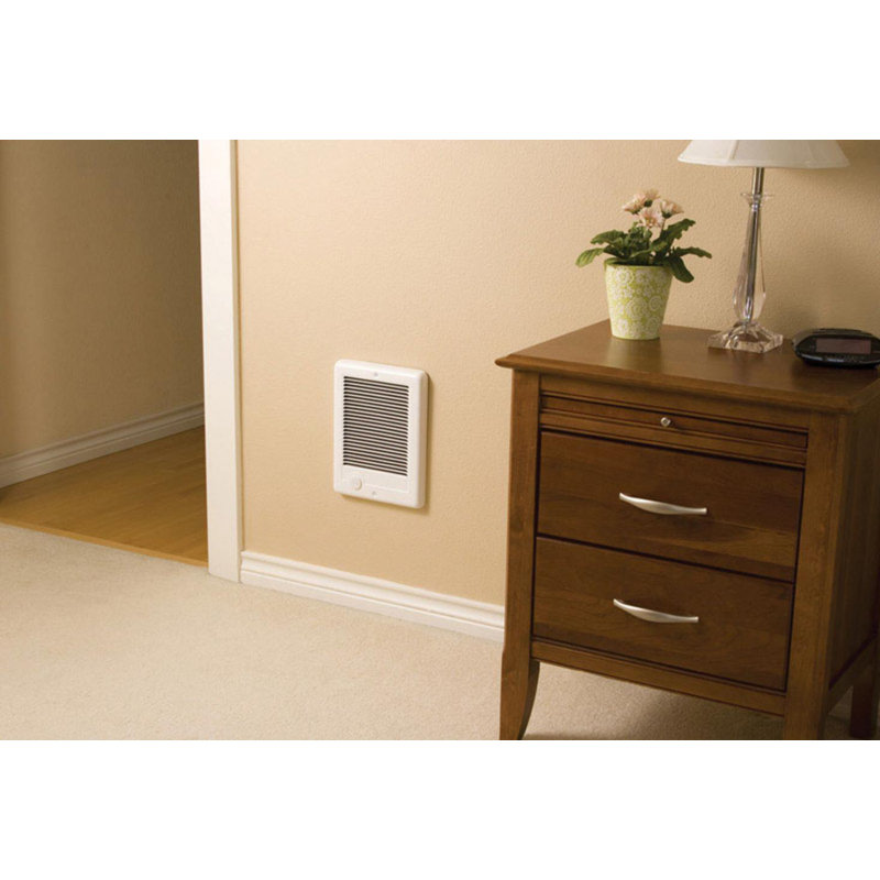 Cadet Com-Pak Plus Series Electric Wall Mounted Space Heater with Adjustable Thermostat, 2000W/240V, White