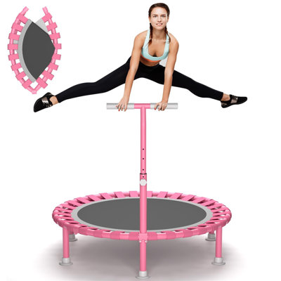Wekli ft Round Fitness Trampoline with Handlebar