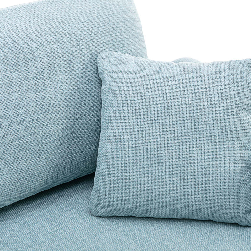 Aindrea Upholstered U-Shaped Sectional Symmetrical, Polyester Light Blue