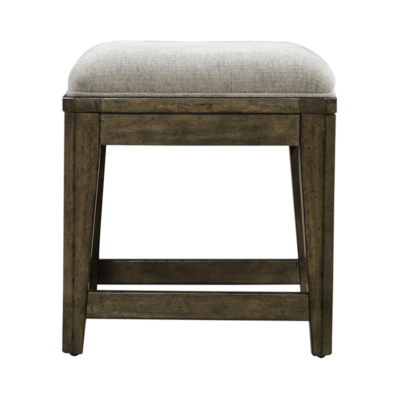 Gertraute Upholstered Console Stool w/ Footrest