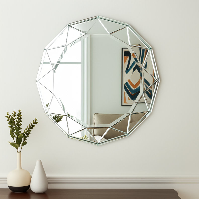 Gemma Round Faceted Wall Mirror