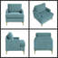 Chaise d'appoint moderne en chenille avec pieds en métal doré et coussins réversibles-1611472859