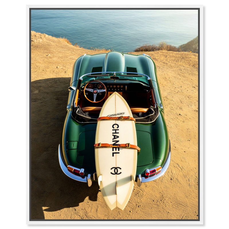 Board On Jaguar Print by Oliver Gal, 21"H x 25"W, White Floater Frame