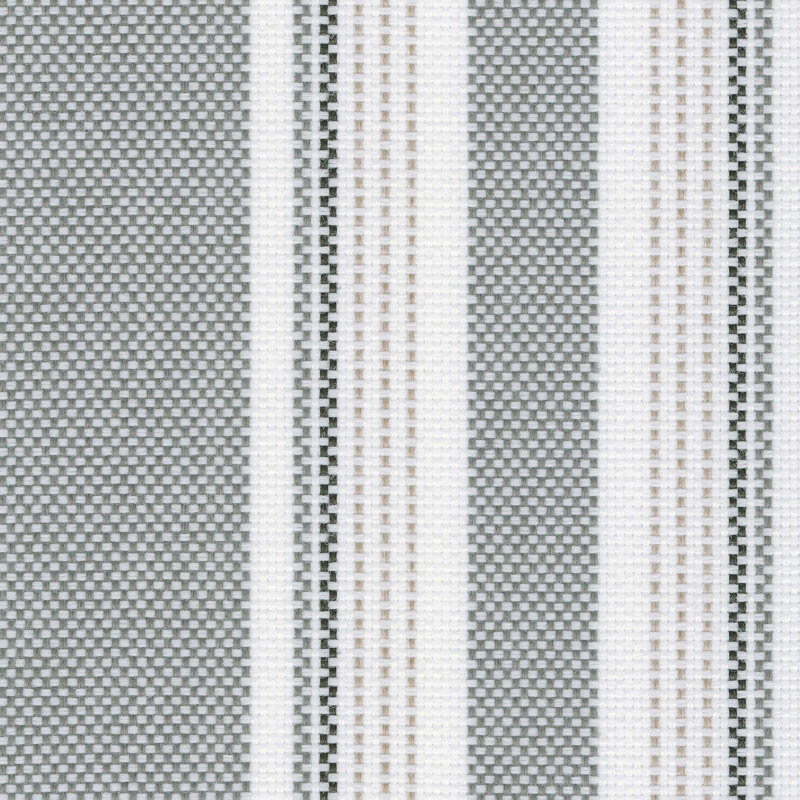 Gray Striped Nautical Outdoor Dining Chair Cushion Set