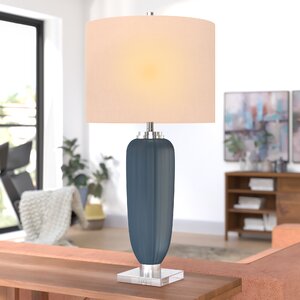 Nicosia 35" Blue/Clear Table Lamp