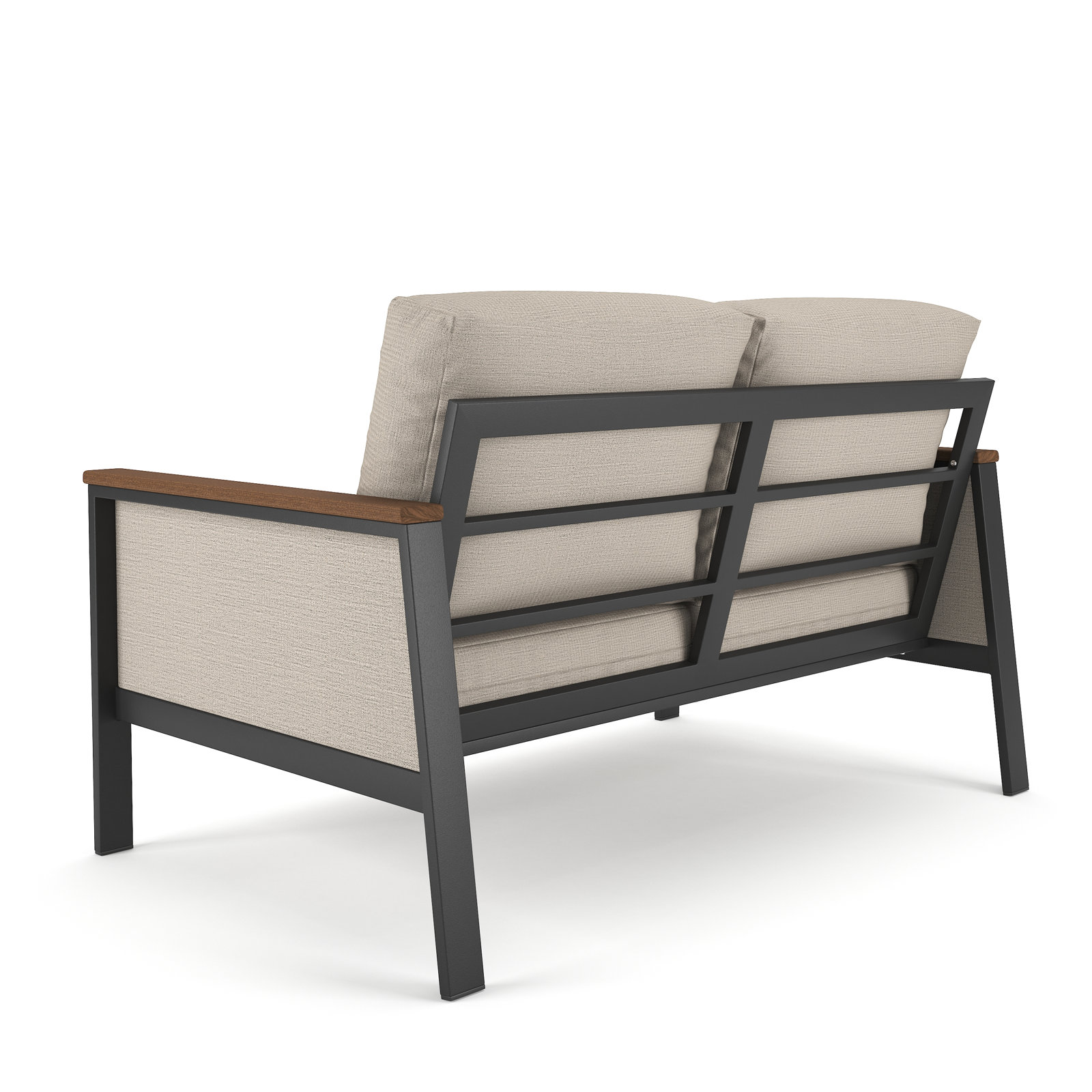 Townsend 55" Sunbrella® Patio Loveseat, Cast Silver, Brown/Cast Silver