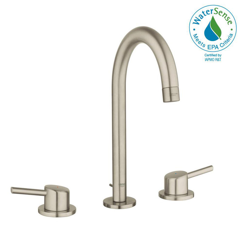 Concetto™ Widespread Bathroom Faucet with Drain Assembly, Brushed Nickel Infinity