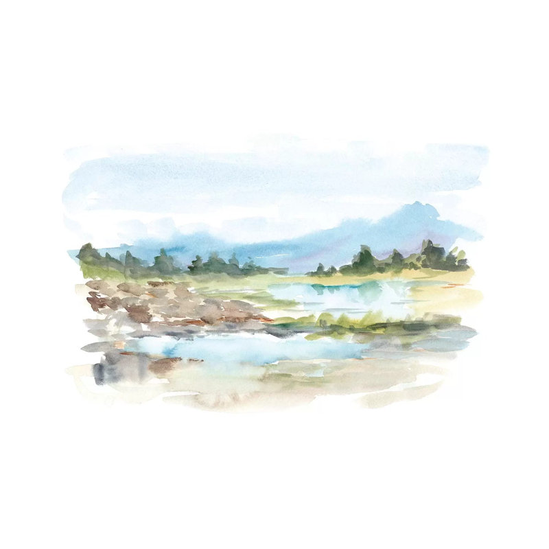 Reproduction d’art « Mountain Watercolor IV » par Ethan Harper, Toile tendue, H 8 po x l 12 po x P 0,75 po, Pas de tapis