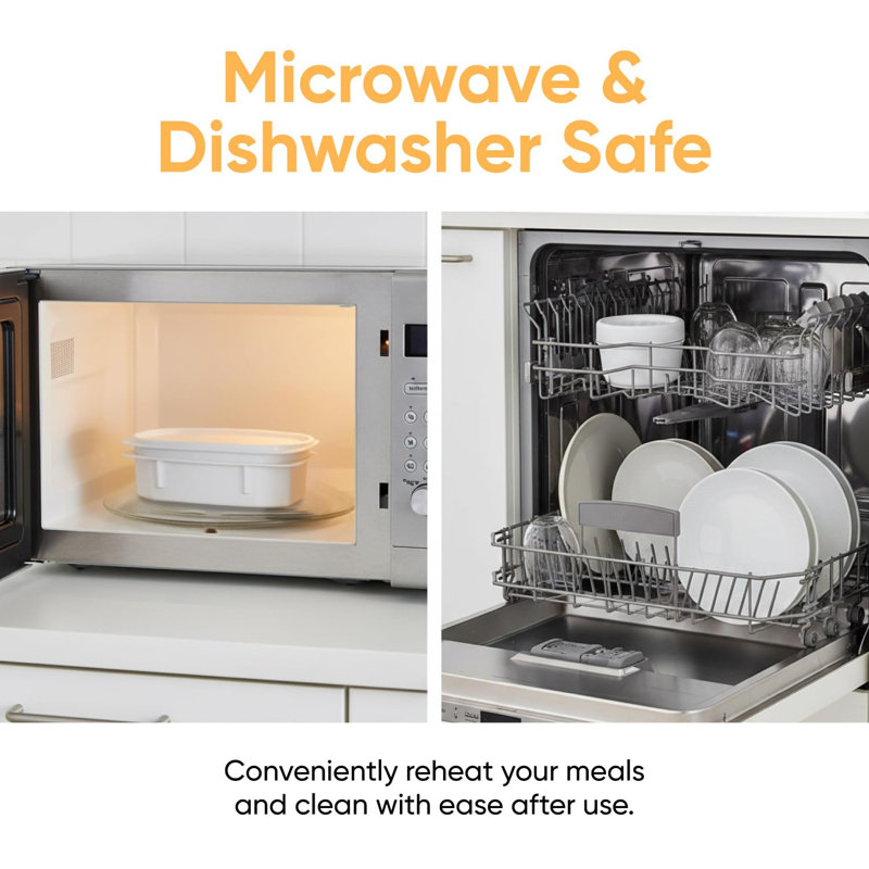  Contenants de rangement en plastique réutilisables avec couvercles - Contenant hermétique et sans fuite BPA, Blanc