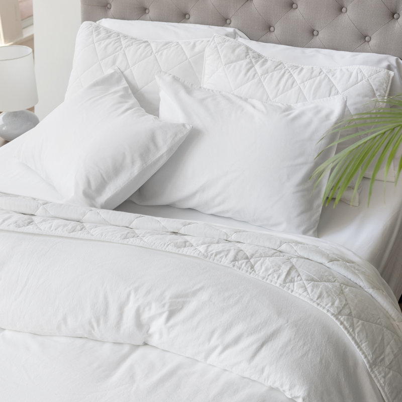 Ensemble de housse de couette  Hunter, Blanc, Housse de couette grand et 2 taies décoratives