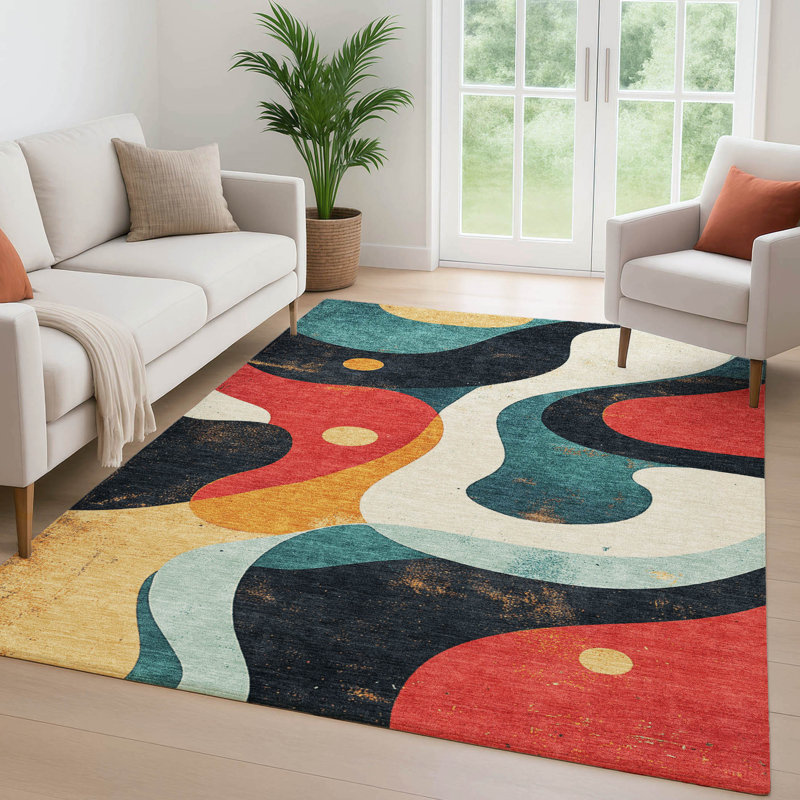 Tapis de qualité supérieure lavable à la machine Mayfield AMF2185, Rouge, 5' x 7'6"