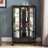 Curio Cabinet With Tempered Glass Doors, Lighted Display Cabinet With Mirrored Back Panel & Adjustable Shelves Perfect For Home Or Office (Light Bulb Included)-1563057929