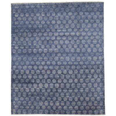 Tapis bleu moderne 8 x 10