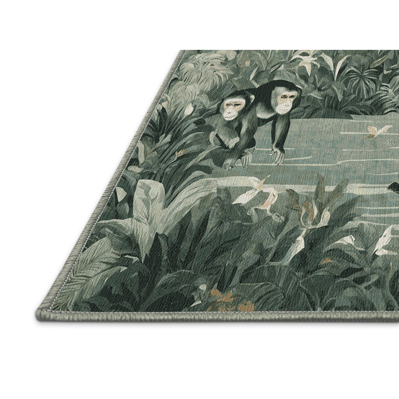 Tapis vert lavable à la machine, Rectangle 5 pi x 7 pi