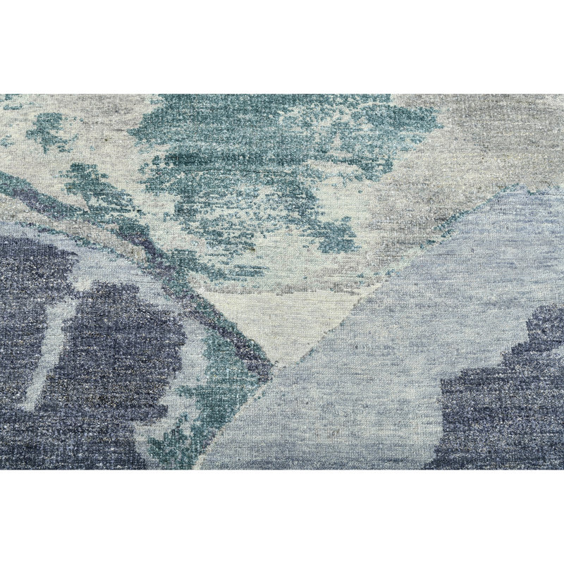 AURAG1013GYBL Wool Abstract Area Rug, Rectangle 8' x 10'