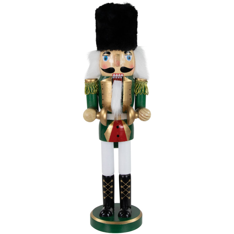 Casse-noisette de Noël 14 po vert et blanc Cymbalist
