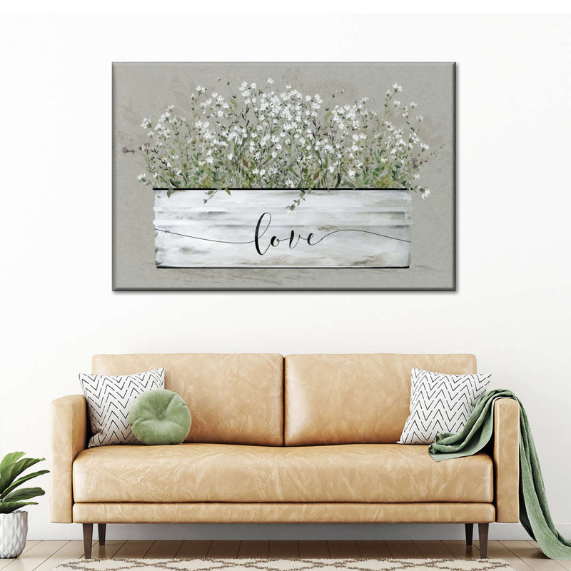 Bouquet Of Grace Bucket Love Canvas Print, 24" H x 36" W x 1.25" D