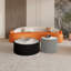 Table basse moderne en cuir fritté avec dessus en pierre-1468617923